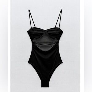 Zara DRAPED TULLE SWIMSUIT